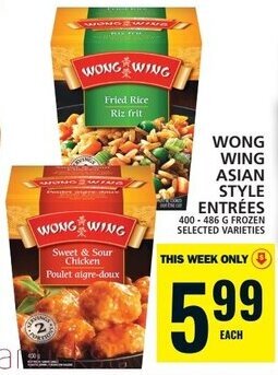 Food Basics WONG WING ASIAN STYLE ENTREES 400-486G offer