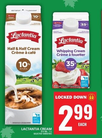 Food Basics LACTANTIA CREAM 473 ML - 1L offer