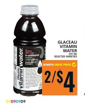 Food Basics GLACEAU VITAMIN WATER 591 ML offer