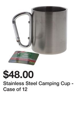 Dollarama Stainless steel camping cup - case of 12 offer
