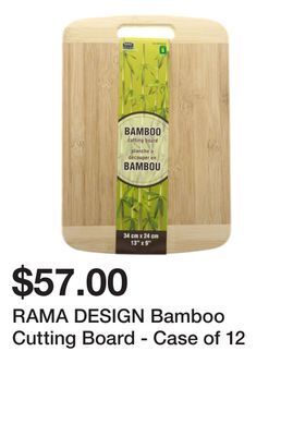 Dollarama Rama design bamboo cutting board - case of 12 offer