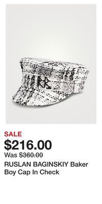 Holt Renfrew Ruslan baginskiy baker boy cap in check offer