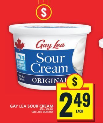 Food Basics Gay lea sour cream offer