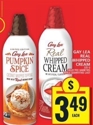 Food Basics Gay lea real whipped cream offer