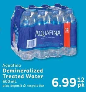 IGA Aquafina Demineralized Treated Water offer
