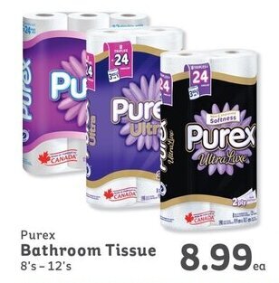 IGA Purex Bathroom Tissue 8's-12's offer