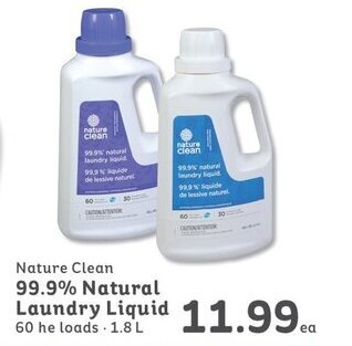 IGA Nature Clean 99.9% Natural Laundry Liquid offer