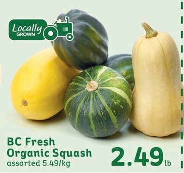 IGA BC Fresh Organic Squash 5.49/kg offer