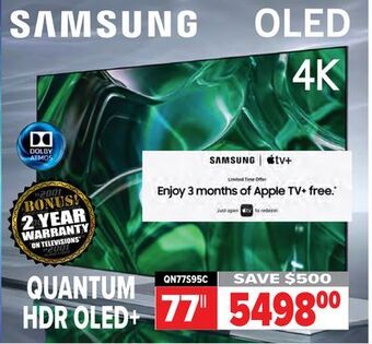 2001 Audio Video Samsung oled quantum hdr oled+ 77 offer