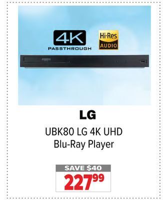 2001 Audio Video Lg blu-ray player offer