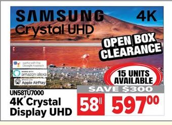 2001 Audio Video Samsung 4k crystal display uhd offer
