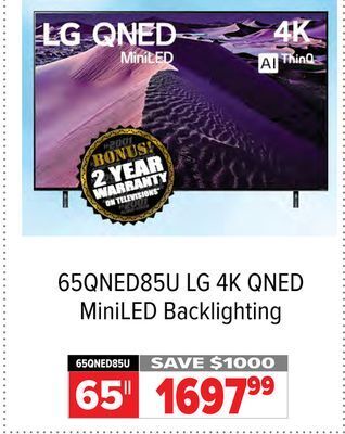 2001 Audio Video Lg 4k qned miniled backlighting offer