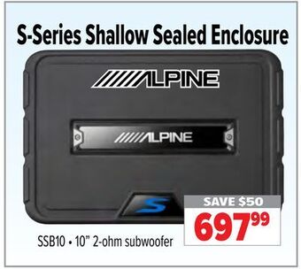 2001 Audio Video Alpine s-series shallow sealed enclosure offer