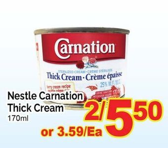 T&T Supermarket Nestle carnation thick cream, 170ml offer