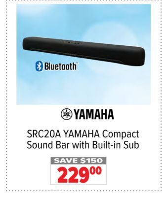 2001 Audio Video Yamaha compact sound bar with built-in sub offer
