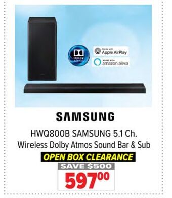 2001 Audio Video Samsung 5.1 ch wireless dolby atmos sound & bar offer