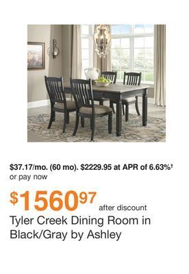 Ashley Furniture Tyler creek dining room in black/gray by ashley offer