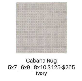 Dot Furniture Cabana rug 5x7 | 6x9 | 8x10 ivory offer