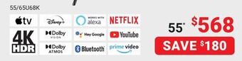Visions Electronics Hisense google tv 55 u68k smart tv offer