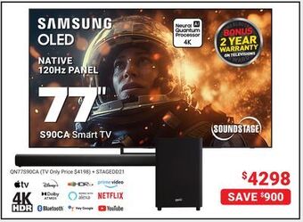 Visions Electronics Samsung s90ca smart tv native 120hz panel 77 offer
