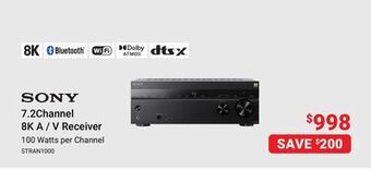 Visions Electronics Sony 8k a / v receiver 100 watts per channel offer