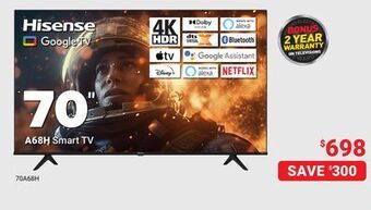 Visions Electronics Hisense a68h smart tv 70 offer