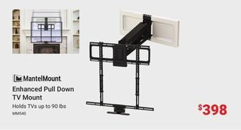 Visions Electronics Mantelmount enhanced pull down tv mount offer
