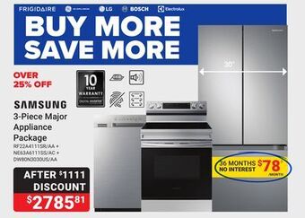 Visions Electronics Samsung 3-piece major appliance package offer