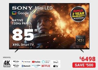 Visions Electronics Sony x95l smart tv 85 offer