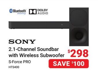 Visions Electronics Sony 2.1-channel soundbar with wireless subwoofer offer