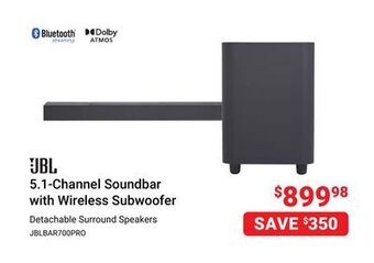 Visions Electronics Jbl 5.1-channel soundbar with wireless subwoofer offer