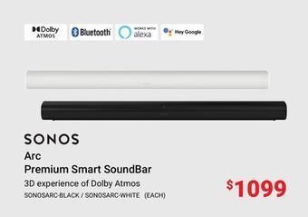 Visions Electronics Sonos arc premium smart soundbar offer