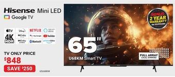 Visions Electronics Hisense u68km smart tv offer