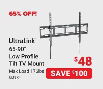 Visions Electronics Ultralink 65-90 low profile tilt tv mount offer