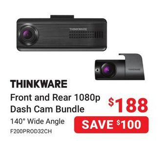 Visions Electronics Thinkware front and rear 1080p dash cam bundle offer