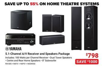 Visions Electronics Yamaha 5.1-channel a/v receiver and speakers package offer