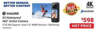 Visions Electronics Insta360 x3 waterproof 360° action camera offer