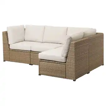 IKEA Sollerön modular corner sofa 3-seat, outdoor, brown/frösön/duvholmen beige offer