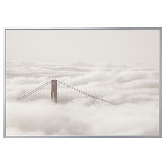IKEA Björksta picture and frame, bridge and clouds/aluminium-colour, 78 ¾x55 offer