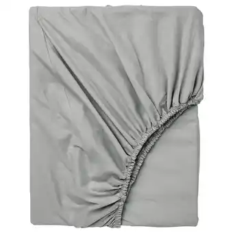 IKEA Dvala fitted sheet, light gray, king offer