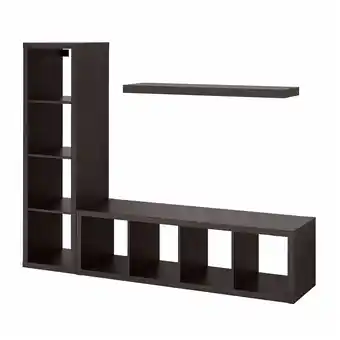 IKEA Kallax / lack storage combination with shelf, black-brown, 74 3/8x15 3/8x57 7/8 offer