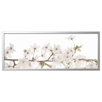 IKEA Björksta picture and frame, white flowers/aluminium-colour, 55x22 offer