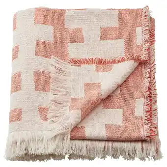 IKEA Slånspinnmal throw, off-white/red-brown, 51x67 offer