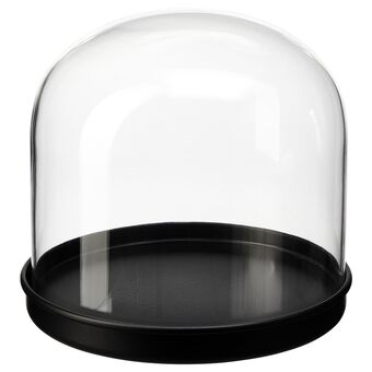 IKEA Skönja glass dome with base, clear glass/black, 6 ¼ offer