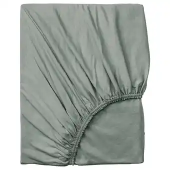 IKEA Vårvial twin fitted sheet, gray-green, twin offer