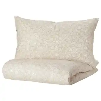 IKEA Trindstarr duvet cover and pillowcase(s), beige/white, king offer