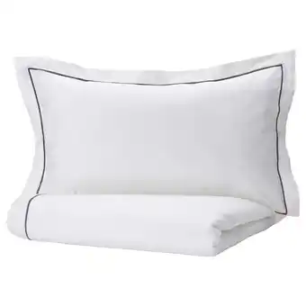 IKEA Silvertistel duvet cover and pillowcase(s), white/dark gray, king offer