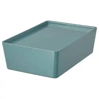 IKEA Kuggis storage box with lid, turquoise, 7x10 ¼x3 ¼ offer