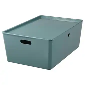 IKEA Kuggis storage box with lid, turquoise, 14 ½x21 ¼x8 ¼ offer