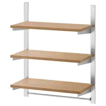 IKEA Kungsfors suspension rail w shelves and rail, stainless steel/ash offer